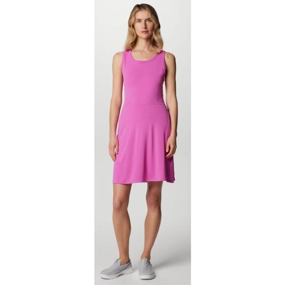Columbia Women Small Pink Criss Cross Racer Back Built- in- Bra Gorpcore Dress - Picture 1 of 6
